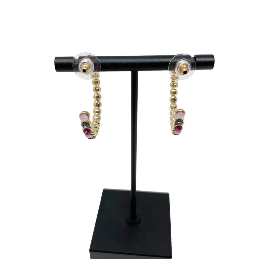 JTV Rhinestone Hoop Earrings - Picture 3 of 4